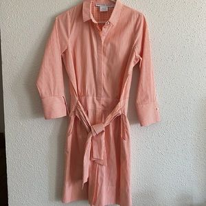 Gretchen Scott Orange and White Striped Breezy Blouson Dress